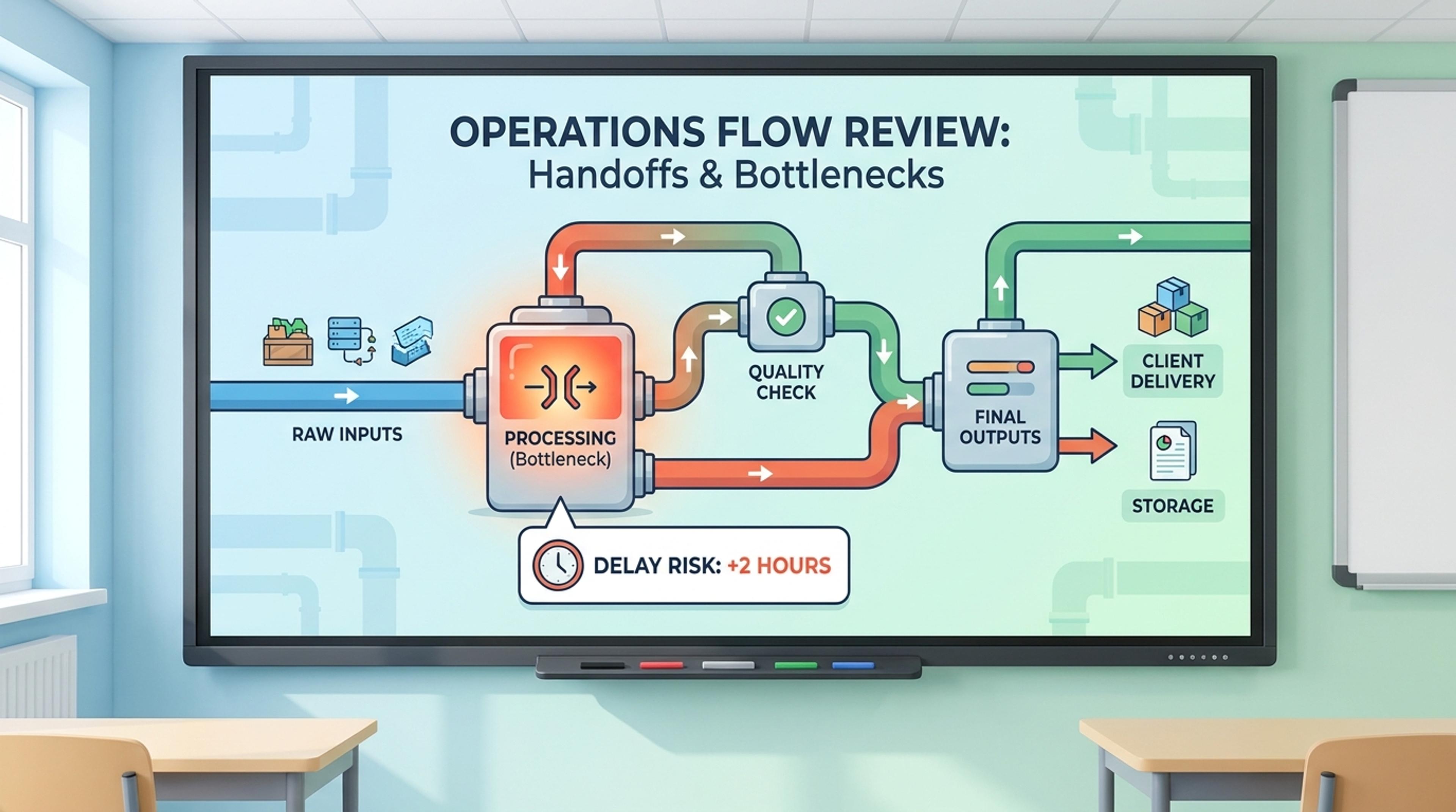 Business operations pipe process diagram