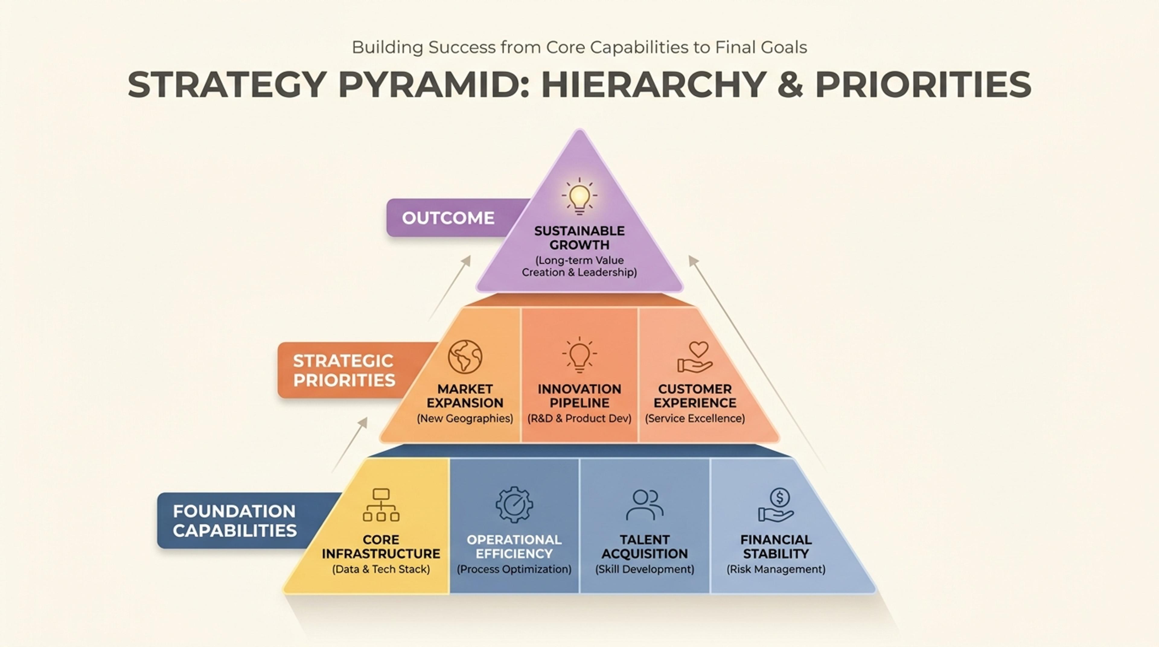 Strategy Pyramid Pyramid chart examples for hierarchy and priority decks