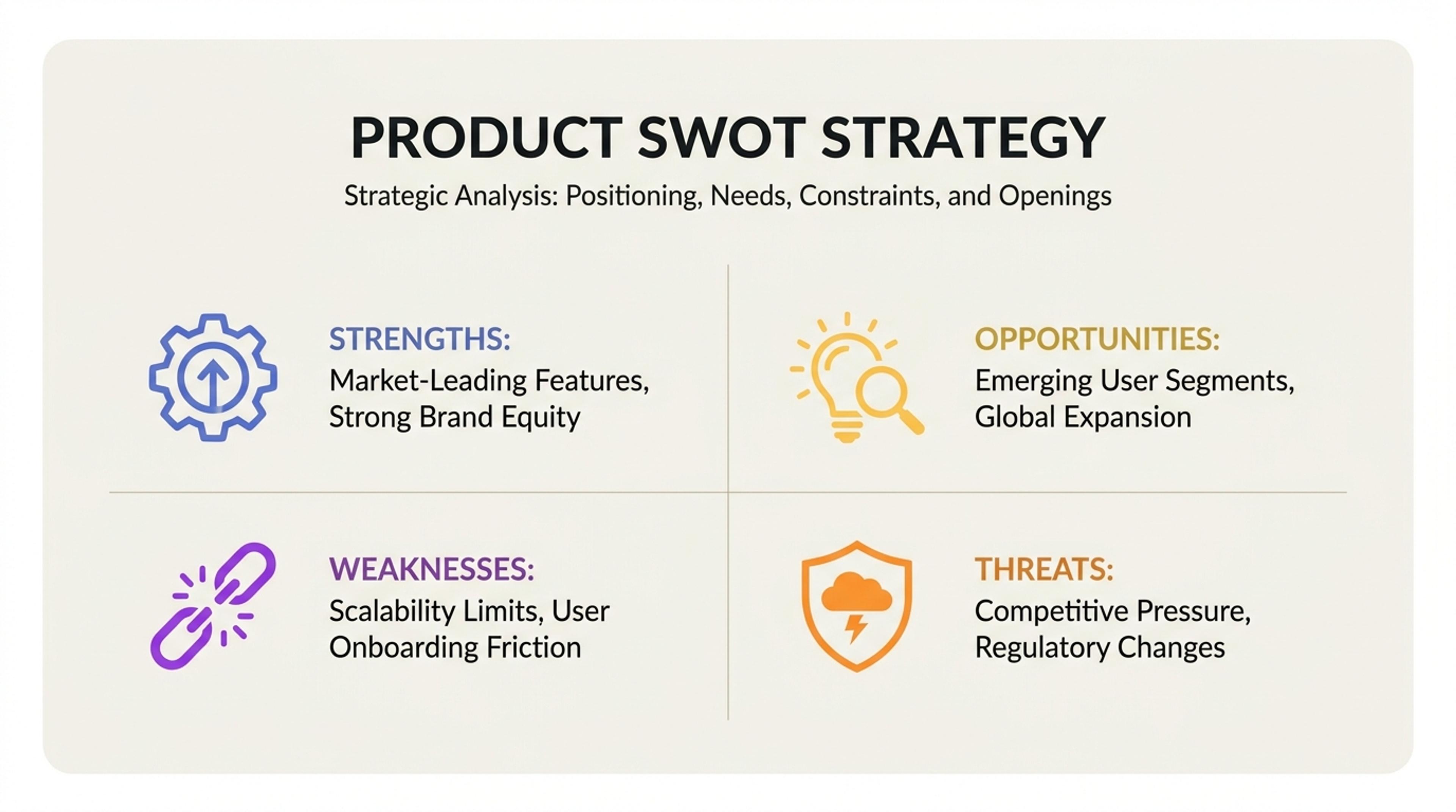 Produkt-SWOT SWOT-Analyse-Beispiele für Strategiediskussionen