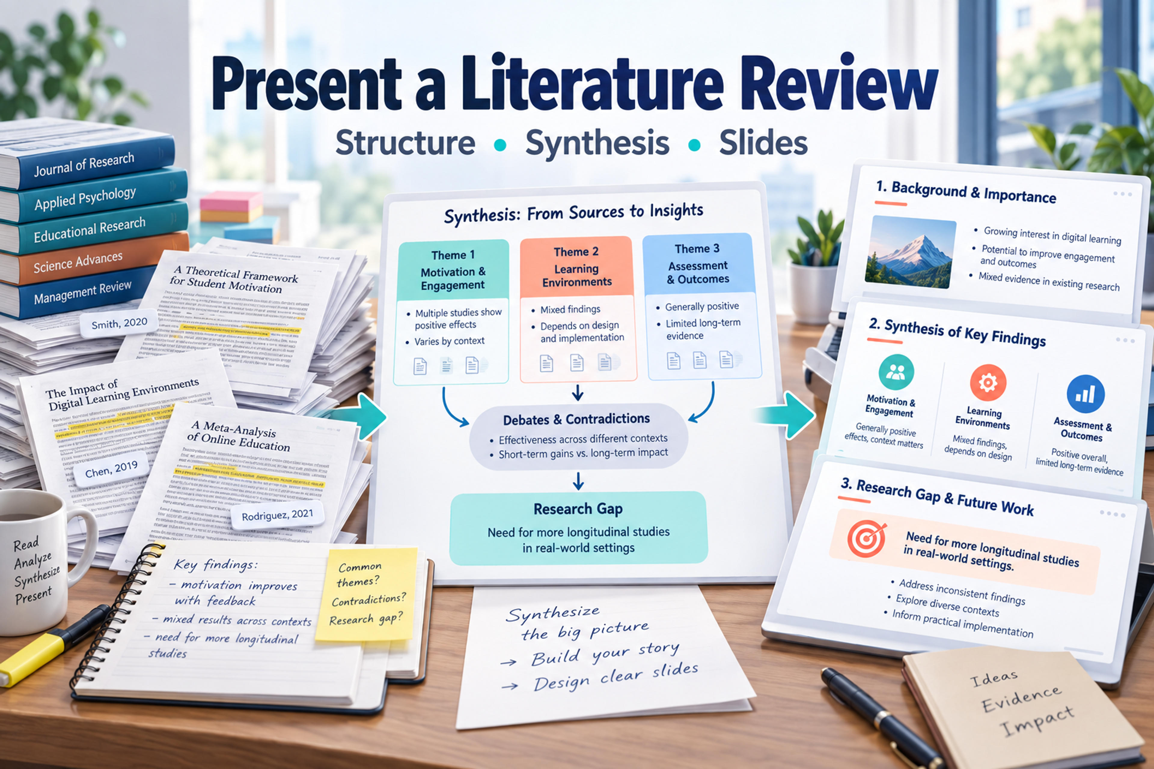 Como Apresentar uma Revisão de Literatura: Estrutura, Síntese e Slides