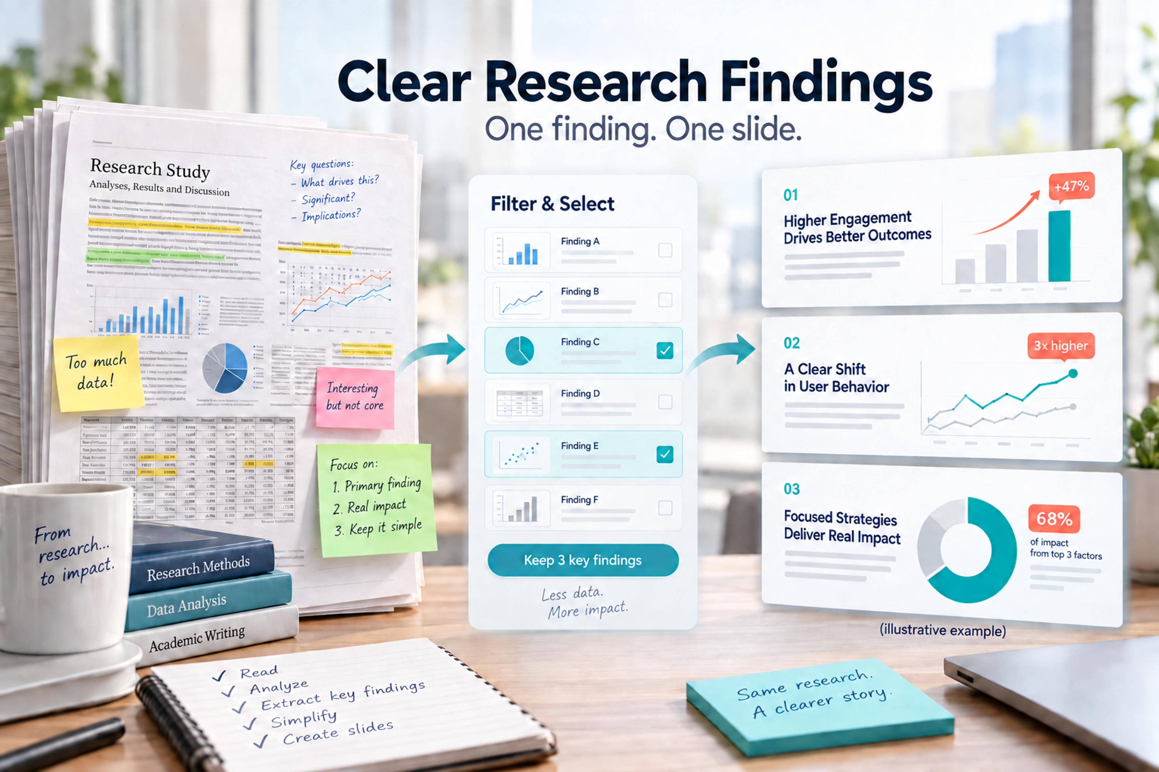 How to Present Research Findings Without Overloading Your Slides